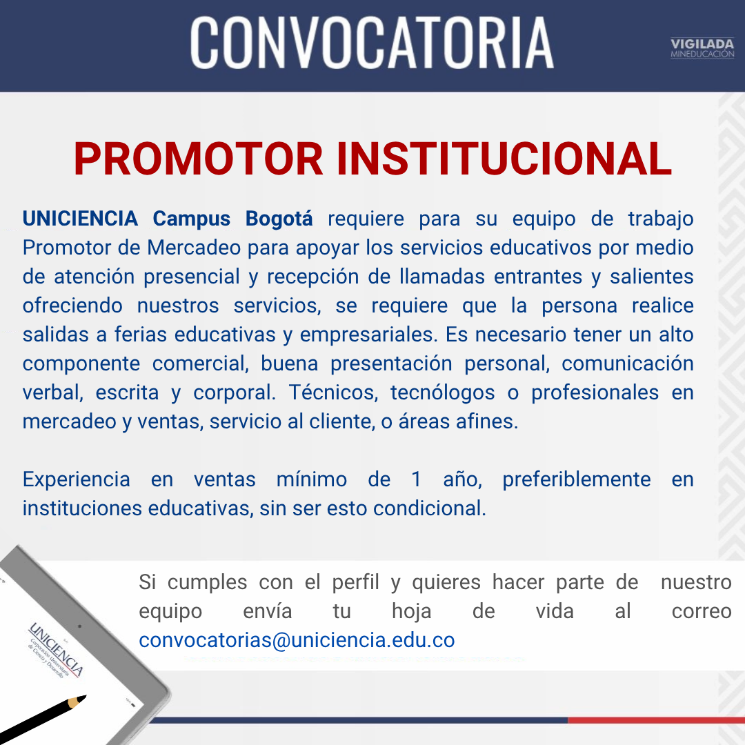 Convocatoria Promotor Institucional - Agosto 2026